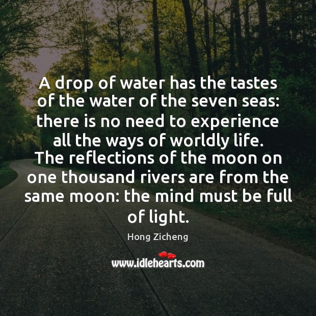 A drop of water has the tastes of the water of the Hong Zicheng Picture Quote