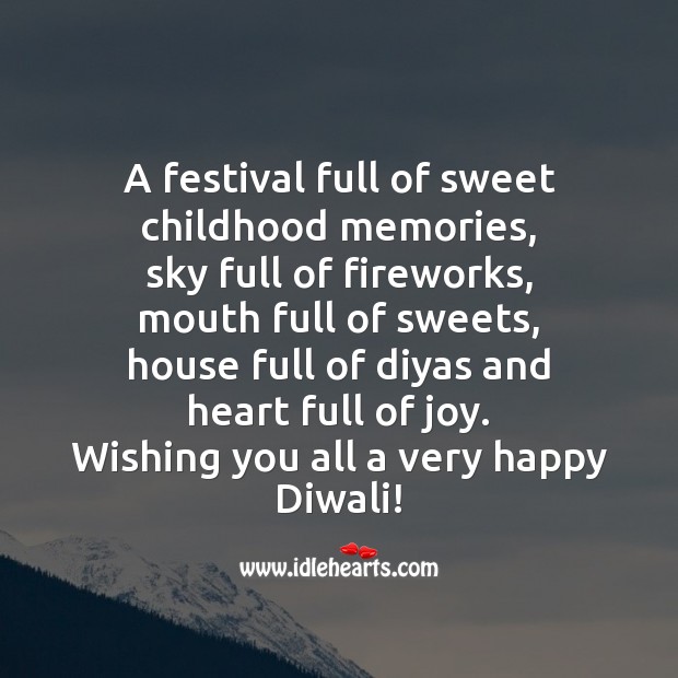 A festival full of sweet childhood memories Diwali Messages Image