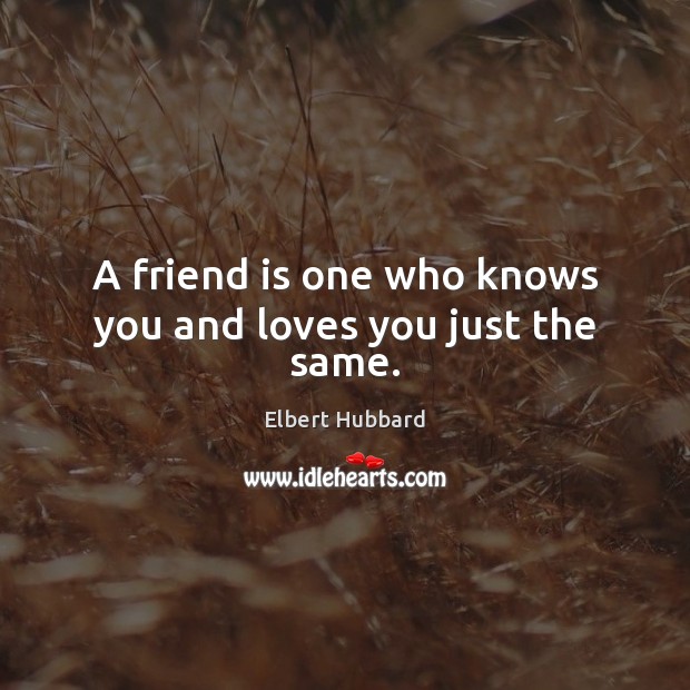 A friend is one who knows you and loves you just the same. Friendship Quotes Image