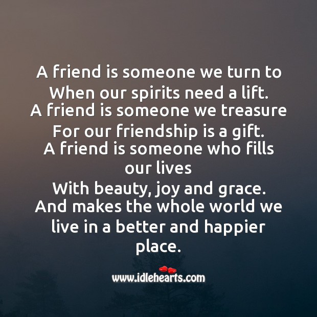 A friend makes the whole world we live in a better and happier place. Friendship Day Messages Image