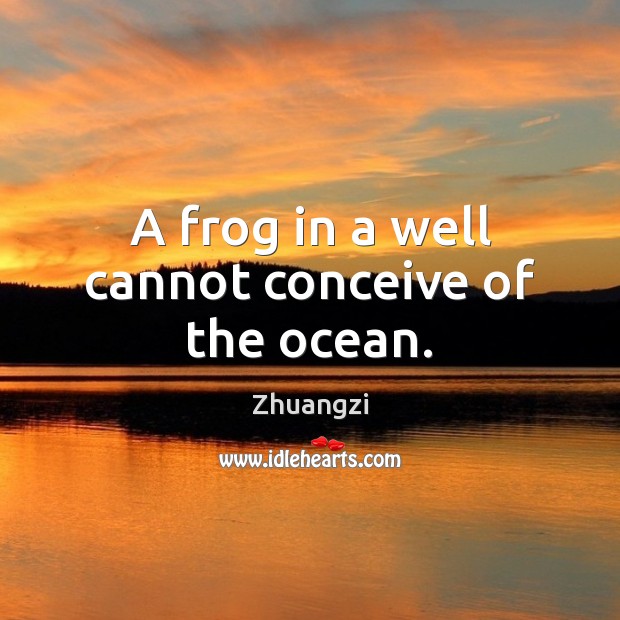 A frog in a well cannot conceive of the ocean. Zhuangzi Picture Quote