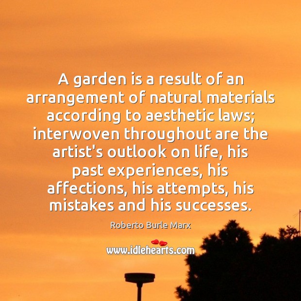 A garden is a result of an arrangement of natural materials according Image