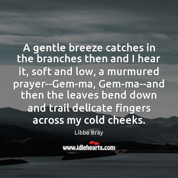 A gentle breeze catches in the branches then and I hear it, Libba Bray Picture Quote
