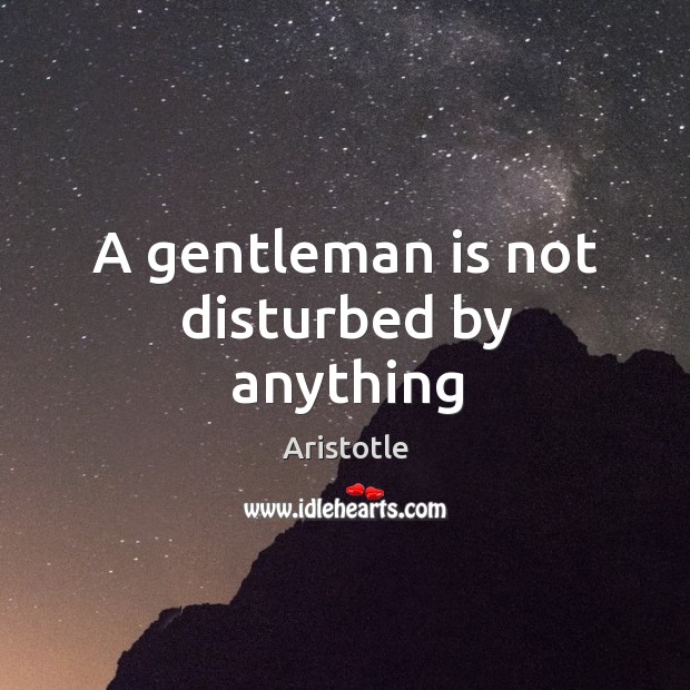 A gentleman is not disturbed by anything Image