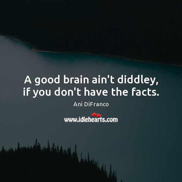 A good brain ain’t diddley, if you don’t have the facts. Ani DiFranco Picture Quote