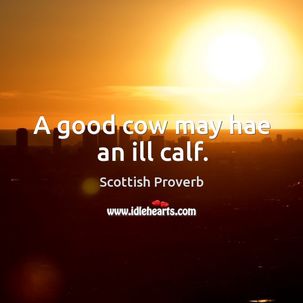 A good cow may hae an ill calf. Image