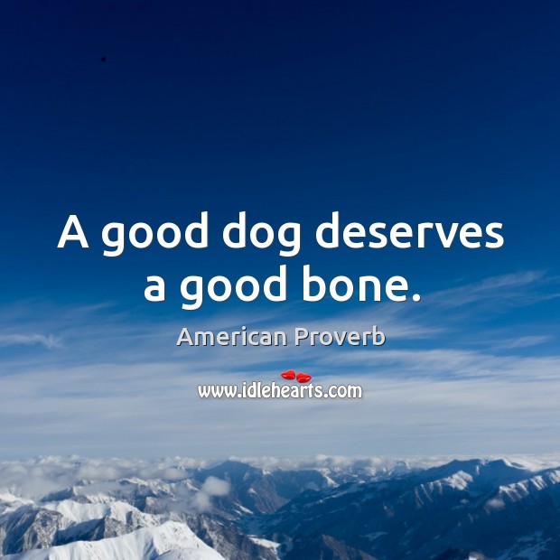 A good dog deserves a good bone. Image