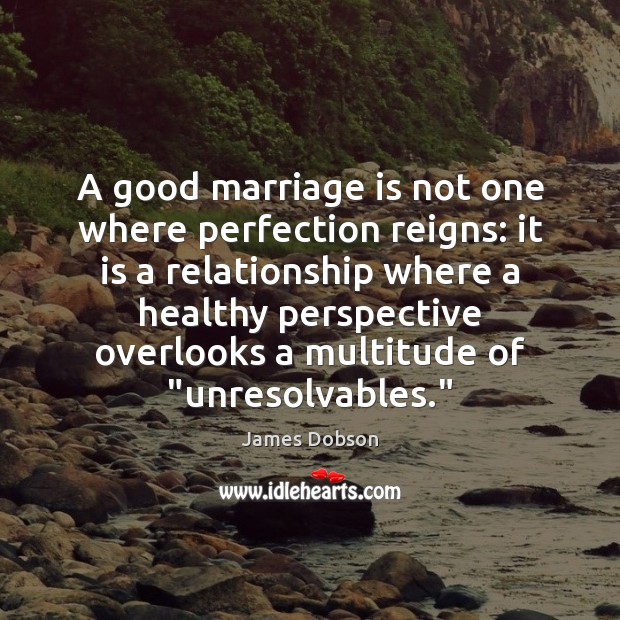 A good marriage is not one where perfection reigns: it is a James Dobson Picture Quote