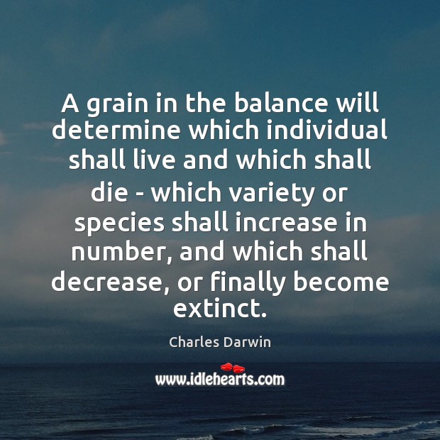 A grain in the balance will determine which individual shall live and Image