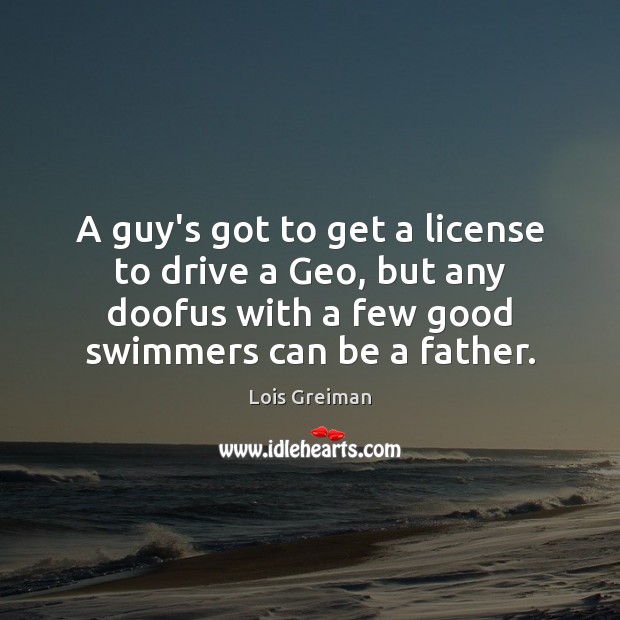 A guy’s got to get a license to drive a Geo, but Lois Greiman Picture Quote