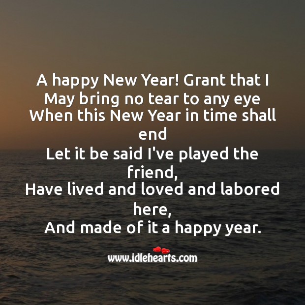 A happy new year! grant that i Happy New Year Messages Image