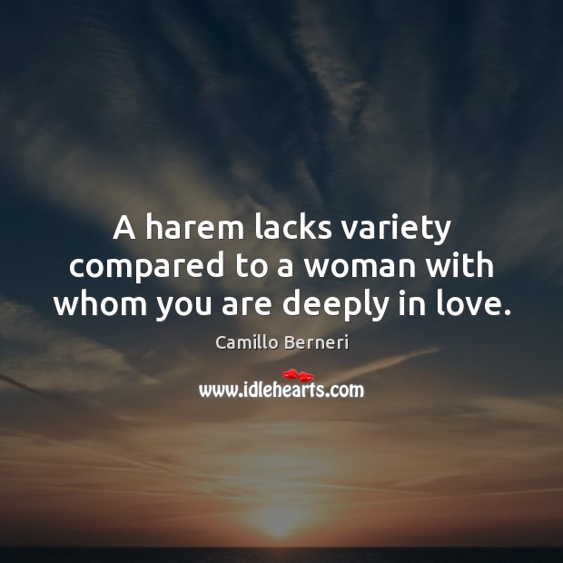 A harem lacks variety compared to a woman with whom you are deeply in love. Image