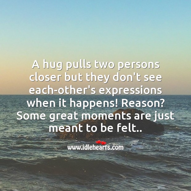 A hug pulls two persons closer Love Messages Image