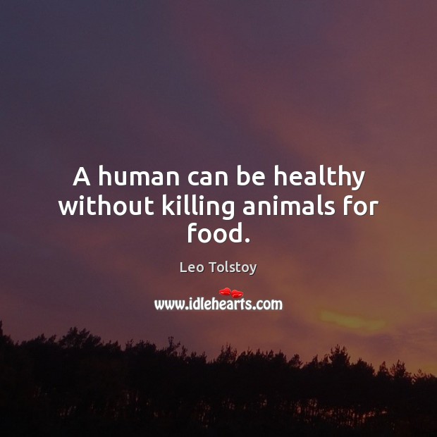 A human can be healthy without killing animals for food. Image