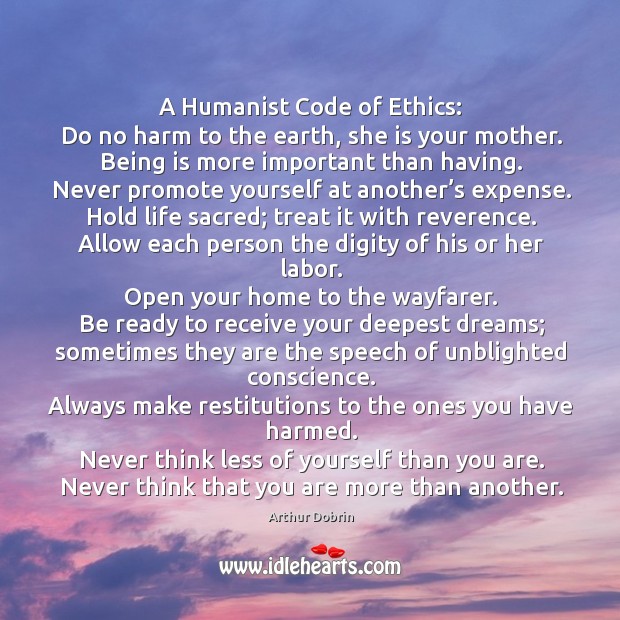 A humanist code of ethics: Image