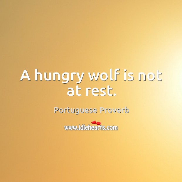 A hungry wolf is not at rest. Image