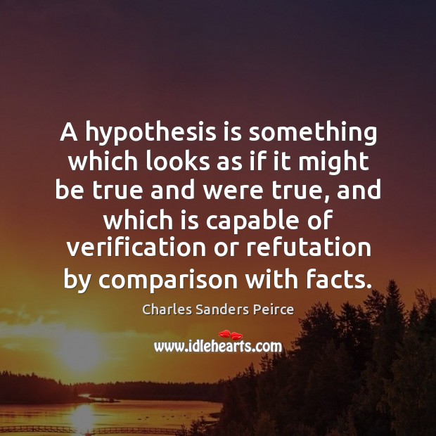 A hypothesis is something which looks as if it might be true Charles Sanders Peirce Picture Quote