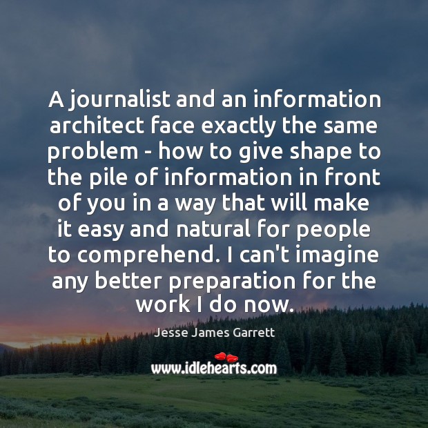 A journalist and an information architect face exactly the same problem – Jesse James Garrett Picture Quote