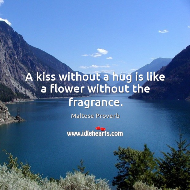 A kiss without a hug is like a flower without the fragrance. Maltese Proverbs Image