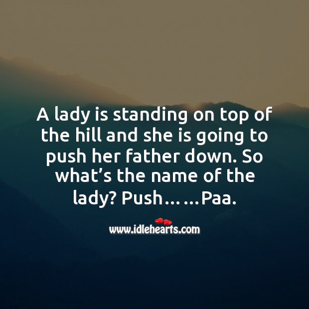 A lady is standing on top of the hill Funny Messages Image