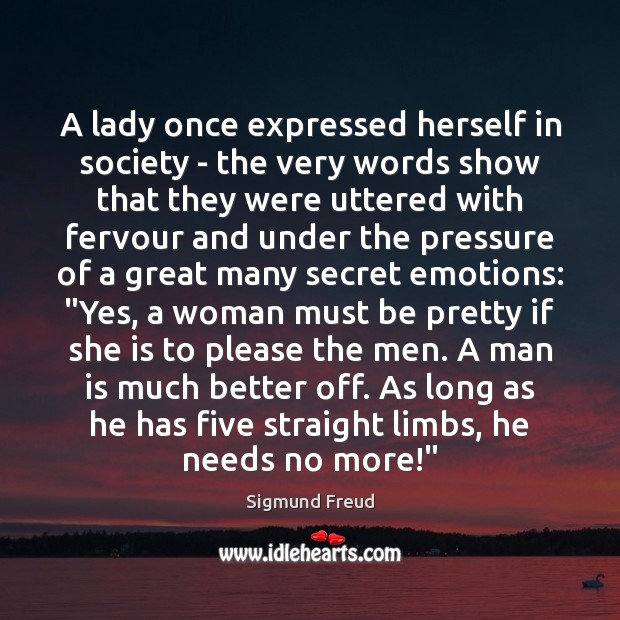 A lady once expressed herself in society – the very words show Image