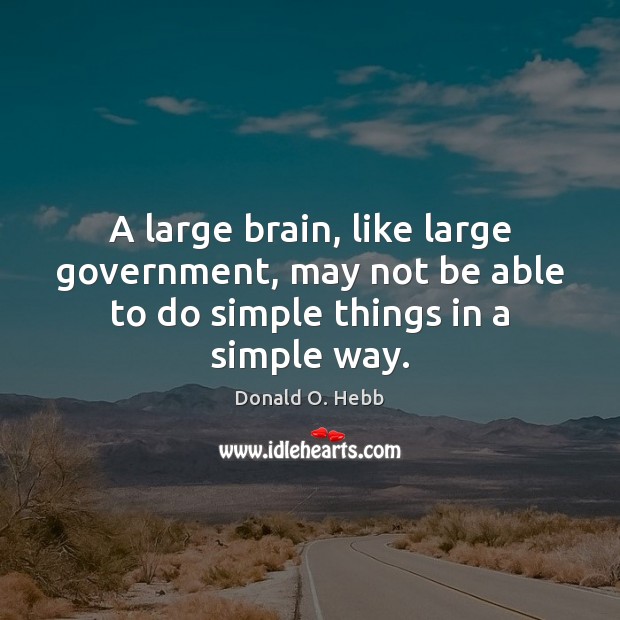 A large brain, like large government, may not be able to do simple things in a simple way. Image