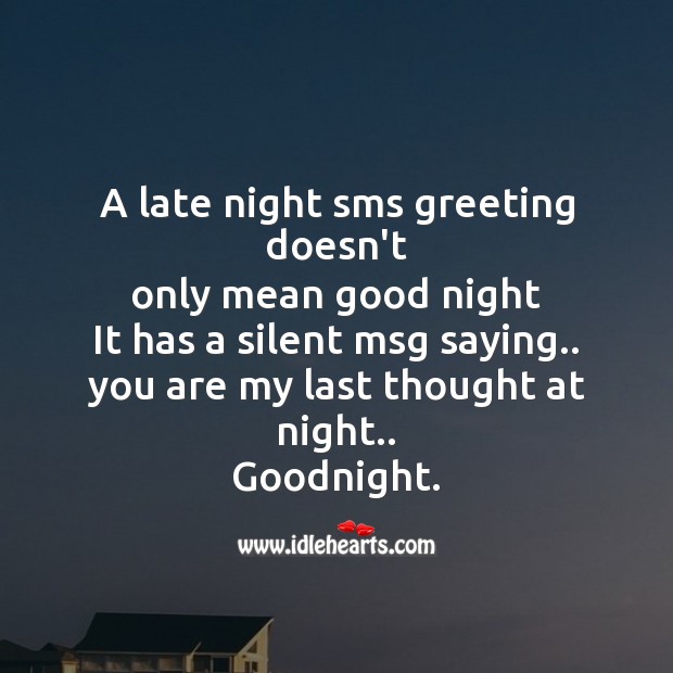 A late night sms greeting Good Night Quotes Image