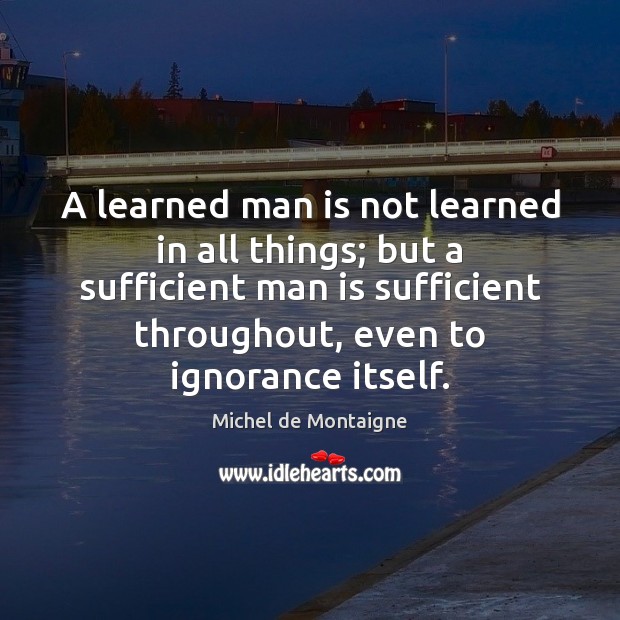 A learned man is not learned in all things; but a sufficient Image
