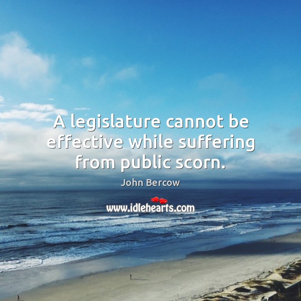 A legislature cannot be effective while suffering from public scorn. Image