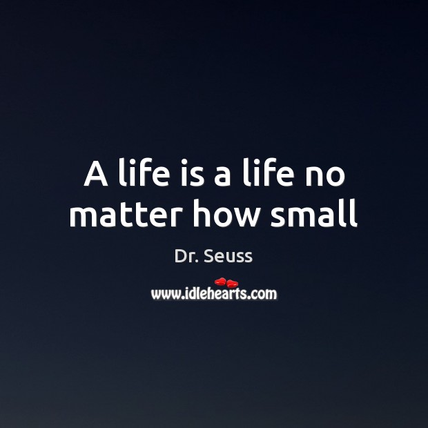 A life is a life no matter how small Image