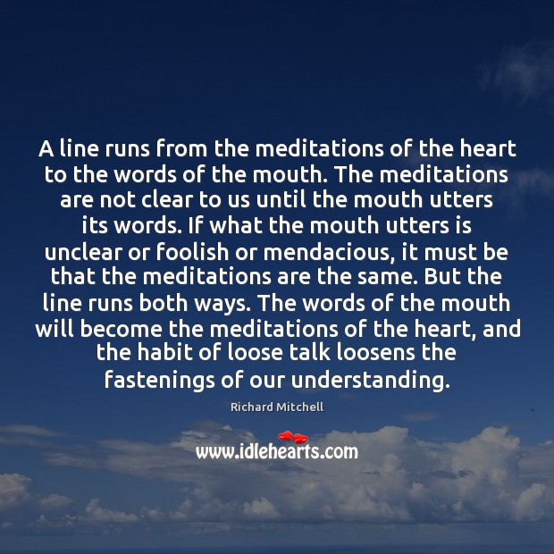 A line runs from the meditations of the heart to the words Understanding Quotes Image