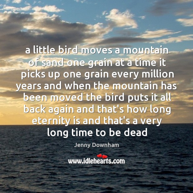 A little bird moves a mountain of sand one grain at a Jenny Downham Picture Quote