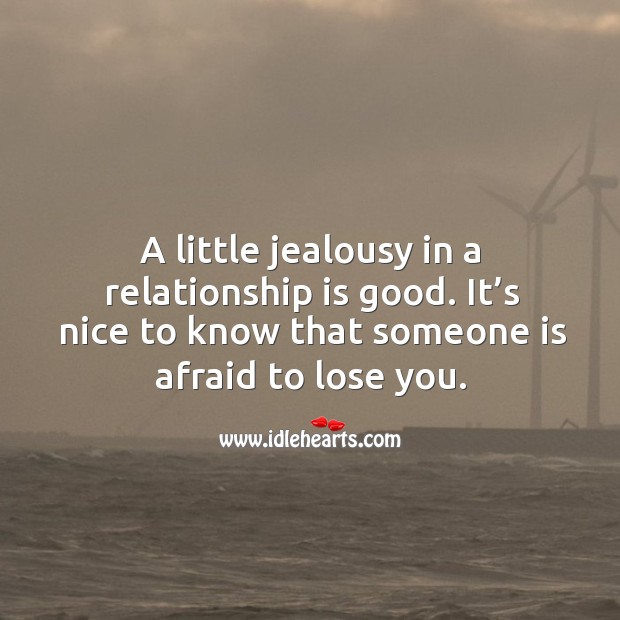 A little jealousy in a relationship is good. It’s nice to know that someone is afraid to lose you. Image