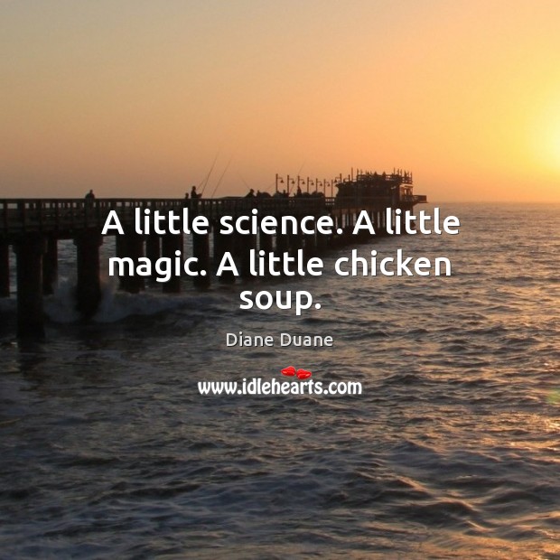 A little science. A little magic. A little chicken soup. Diane Duane Picture Quote