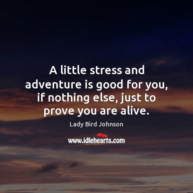 A little stress and adventure is good for you, if nothing else, Image