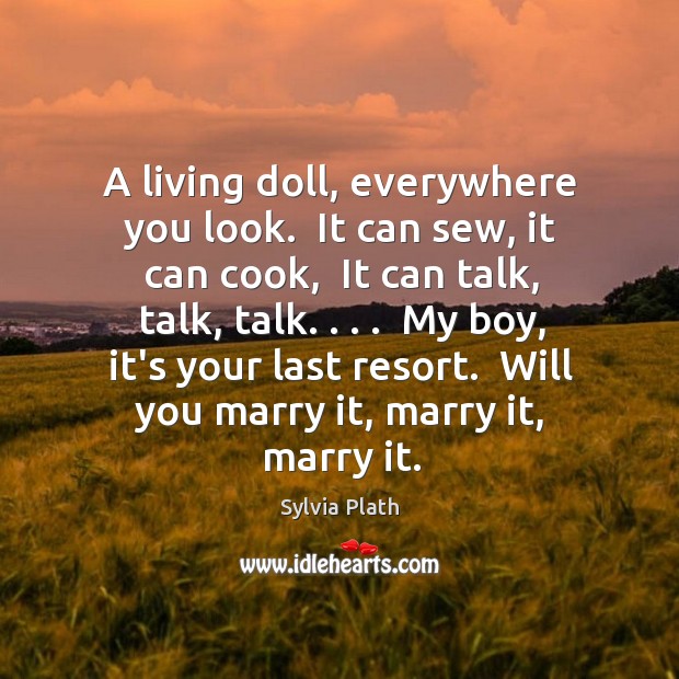 A living doll, everywhere you look.  It can sew, it can cook, Image