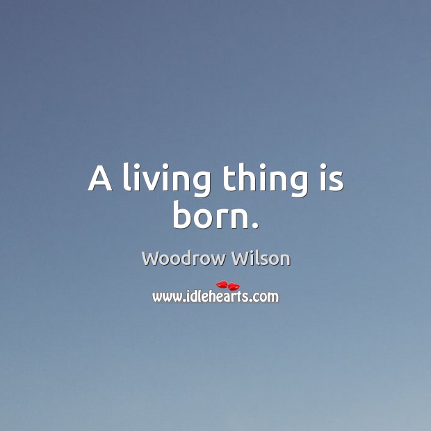 A living thing is born. Woodrow Wilson Picture Quote