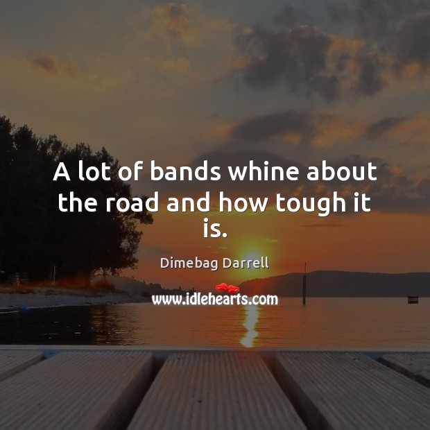 A lot of bands whine about the road and how tough it is. Dimebag Darrell Picture Quote