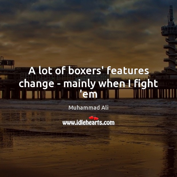 A lot of boxers’ features change – mainly when I fight ’em 
