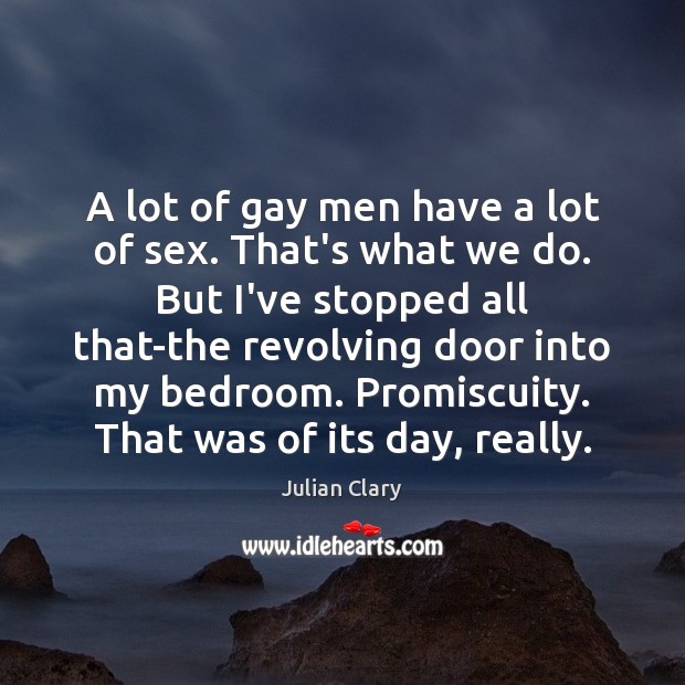 A lot of gay men have a lot of sex. That’s what Image