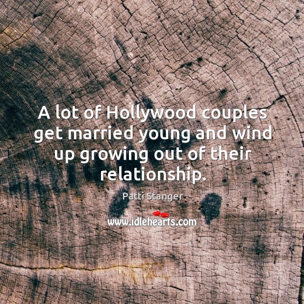 A lot of Hollywood couples get married young and wind up growing Image