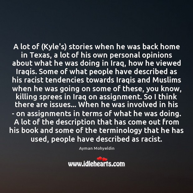 A lot of (Kyle’s) stories when he was back home in Texas, Image