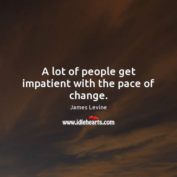 A lot of people get impatient with the pace of change. James Levine Picture Quote