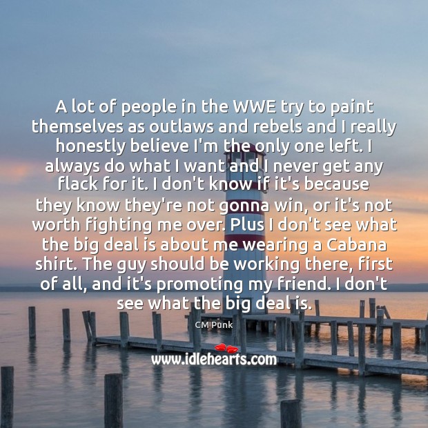 A lot of people in the WWE try to paint themselves as Image