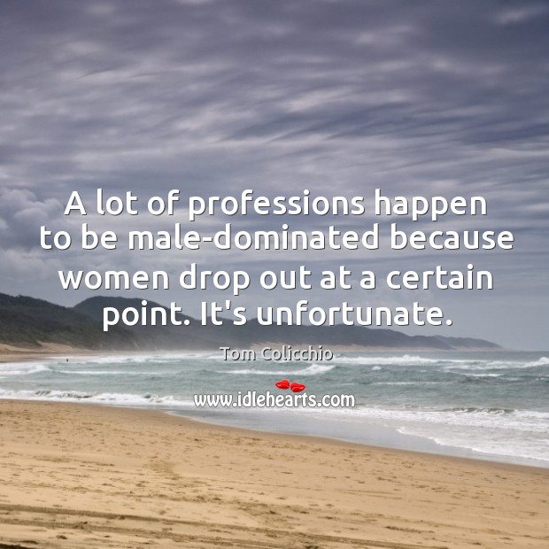 A lot of professions happen to be male-dominated because women drop out Tom Colicchio Picture Quote