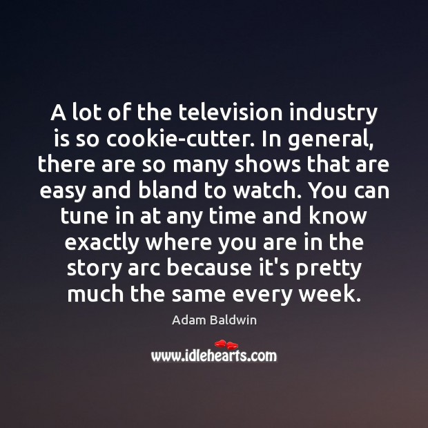 A lot of the television industry is so cookie-cutter. In general, there 