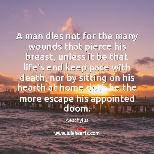 A man dies not for the many wounds that pierce his breast, Image