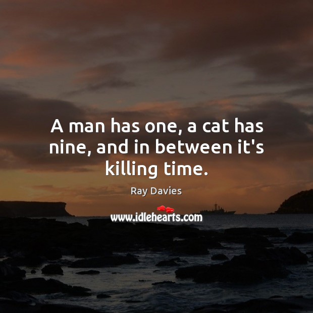 A man has one, a cat has nine, and in between it’s killing time. Ray Davies Picture Quote