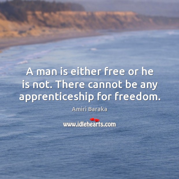 A man is either free or he is not. There cannot be any apprenticeship for freedom. Image