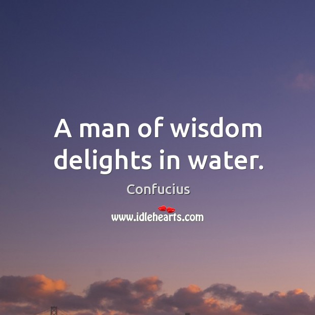 A man of wisdom delights in water. Image